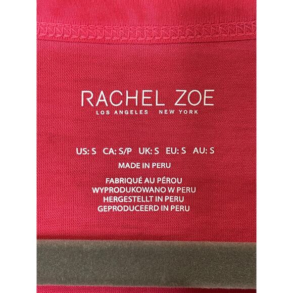 Rachel Zoe Shirt Womens Small Red Cutout Crewneck 100% Cotton Short Sleeve Tee - Picture 6 of 9